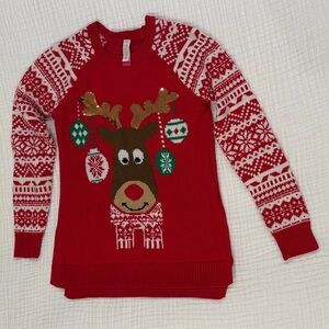 Festive Red Reindeer Sweater